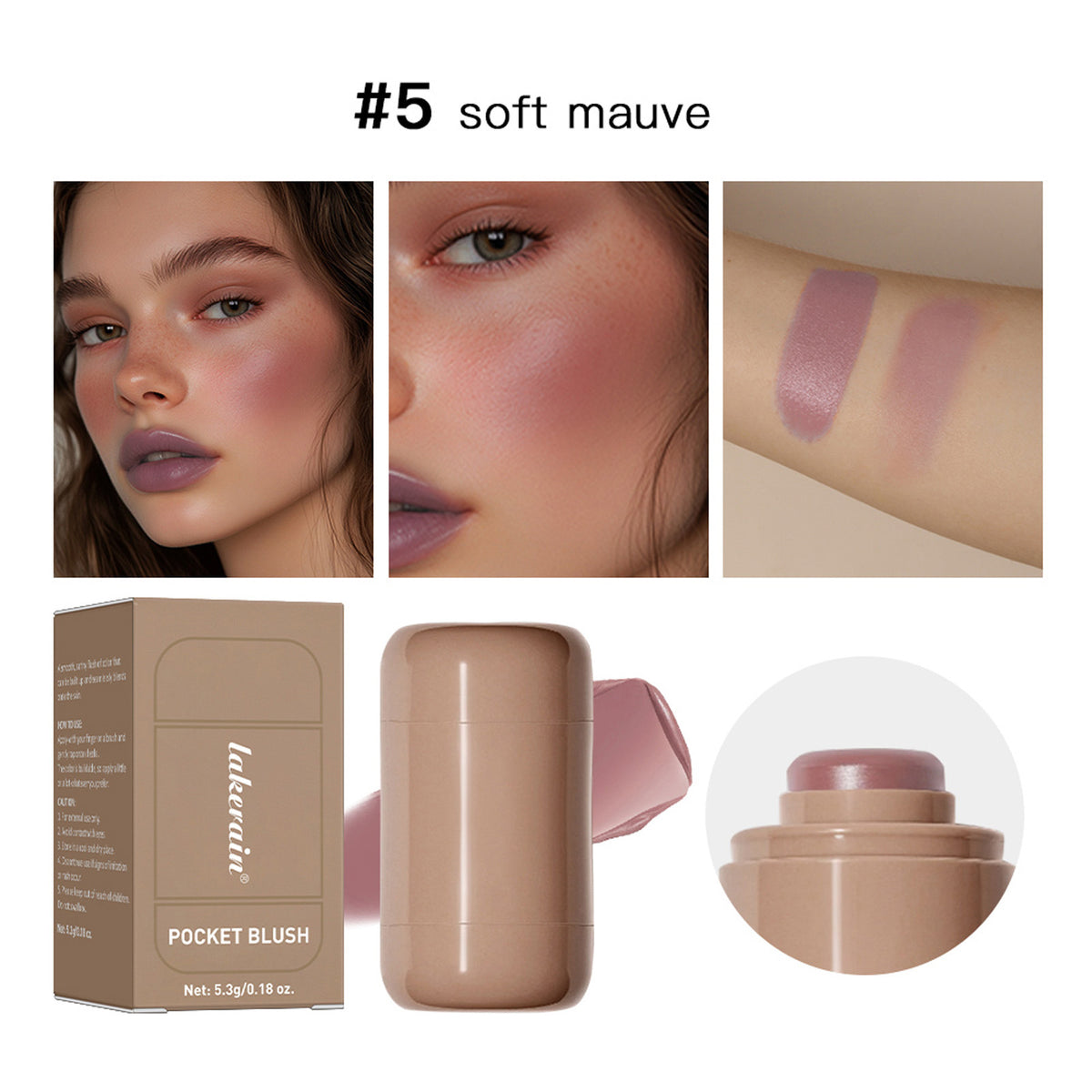 LAKERAIN Dual Purpose Cream Blush Stick