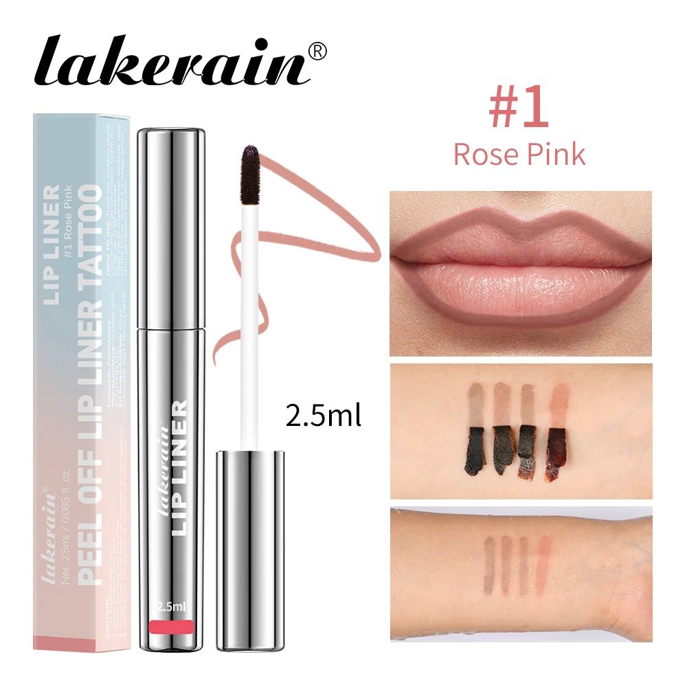 LAKERAIN Waterproof Lip Liner Peel Off Tattoo Lip Gloss Peel-Off Lip Liner Matte