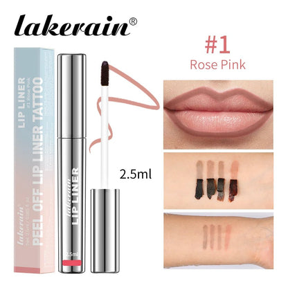 LAKERAIN Waterproof Lip Liner Peel Off Tattoo Lip Gloss Peel-Off Lip Liner Matte