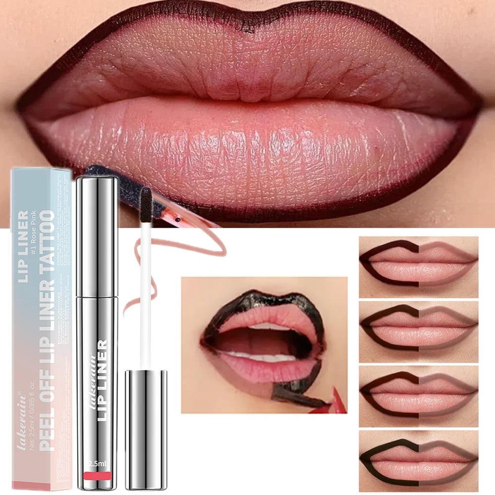 LAKERAIN Waterproof Lip Liner Peel Off Tattoo Lip Gloss Peel-Off Lip Liner Matte