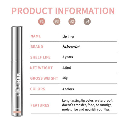 LAKERAIN Waterproof Lip Liner Peel Off Tattoo Lip Gloss Peel-Off Lip Liner Matte