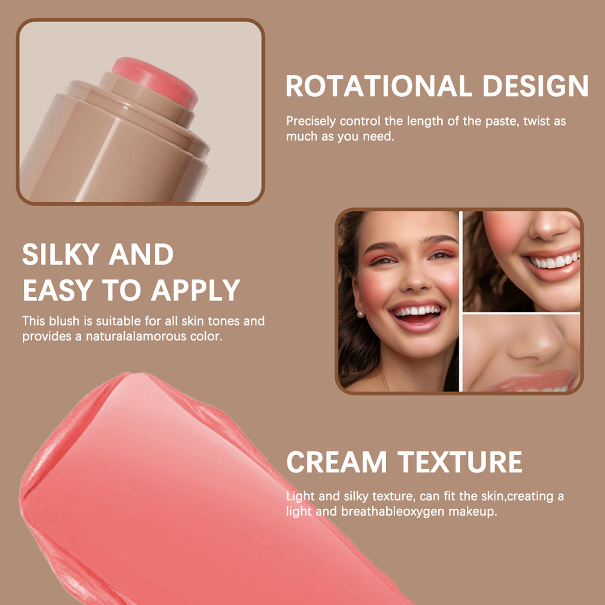 LAKERAIN Dual Purpose Cream Blush Stick