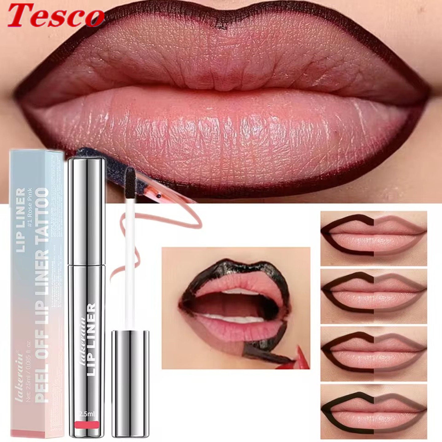 Waterproof Lip Liner Peel Off Tattoo Lip Gloss Peel-Off Lip Liner Matte