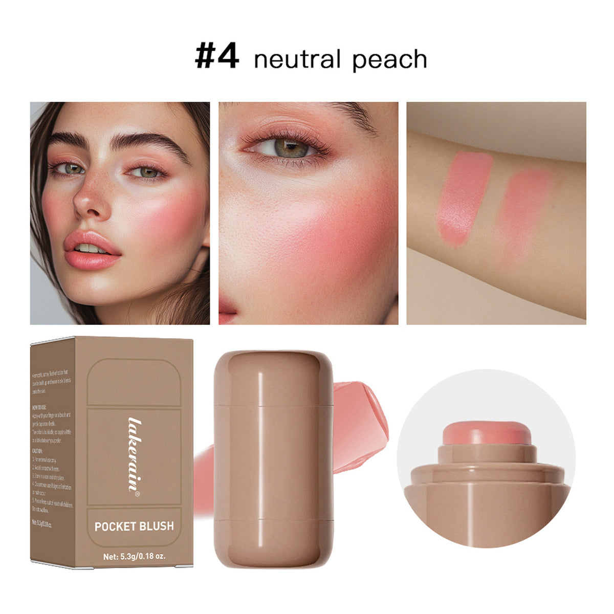 LAKERAIN Dual Purpose Cream Blush Stick