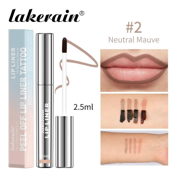 LAKERAIN Waterproof Lip Liner Peel Off Tattoo Lip Gloss Peel-Off Lip Liner Matte